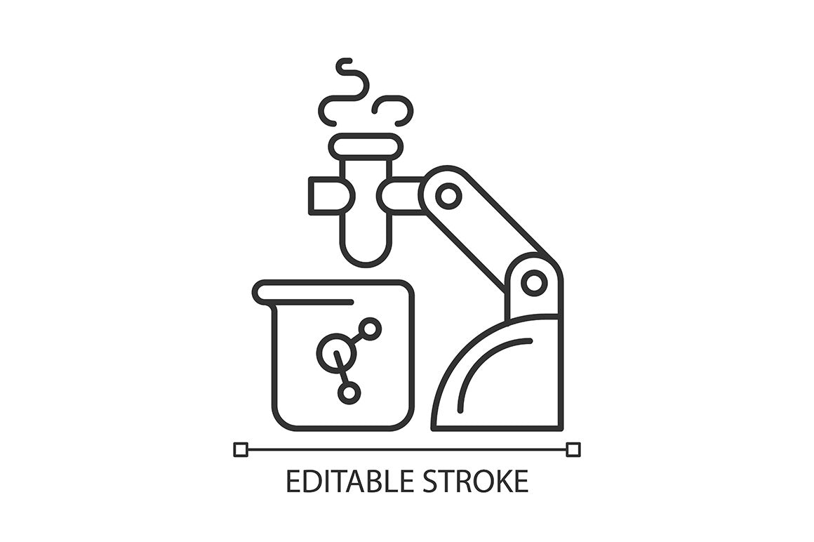 Automation linear icons set for dark and light mode