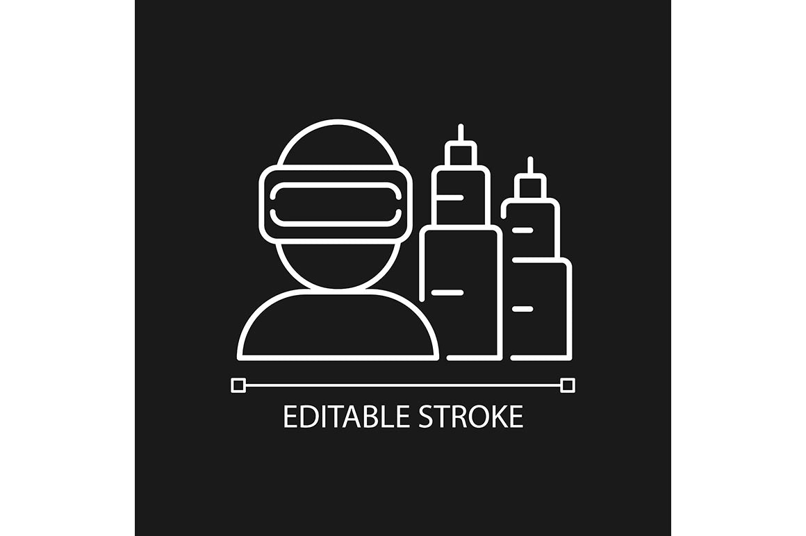 Automation linear icons set for dark and light mode