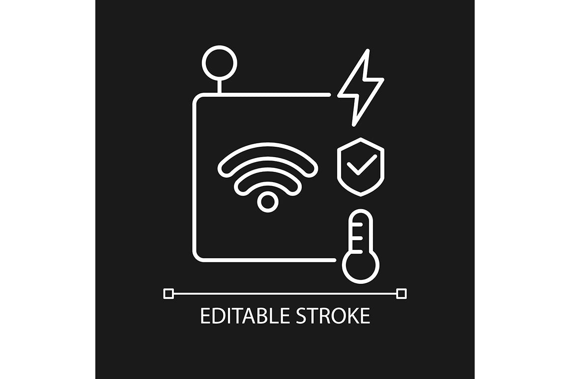 Automation linear icons set for dark and light mode
