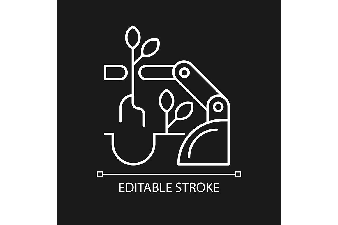 Automation linear icons set for dark and light mode