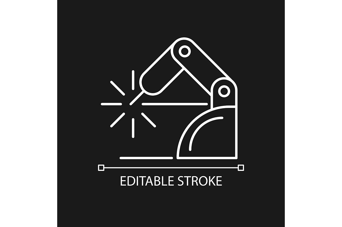 Automation linear icons set for dark and light mode