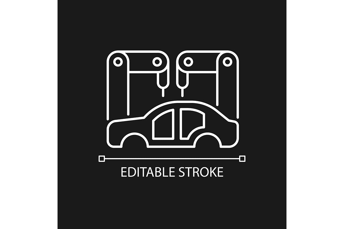 Automation linear icons set for dark and light mode