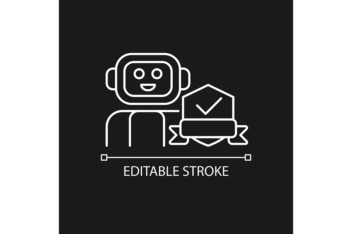 Automation linear icons set for dark and light mode