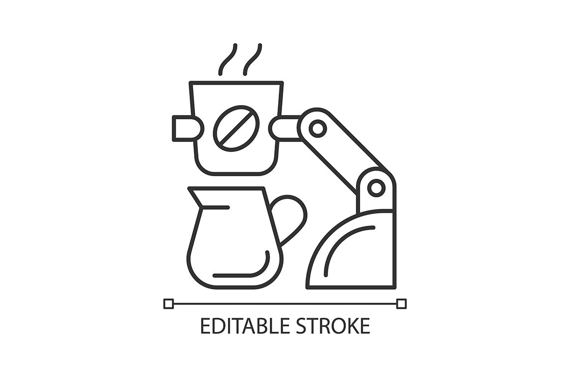 Automation linear icons set for dark and light mode