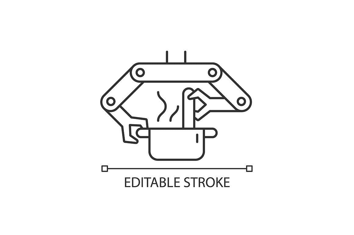 Automation linear icons set for dark and light mode