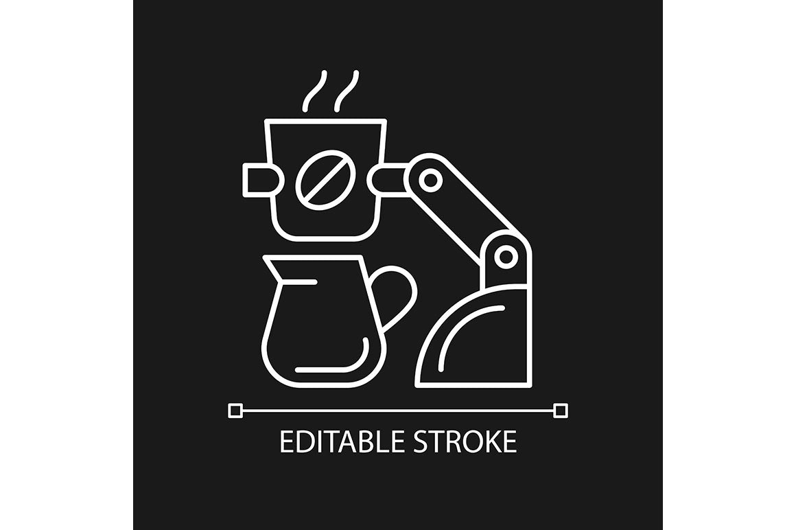 Automation linear icons set for dark and light mode