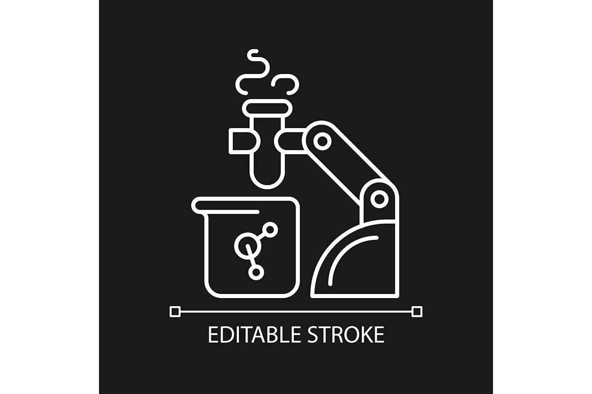 Automation linear icons set for dark and light mode