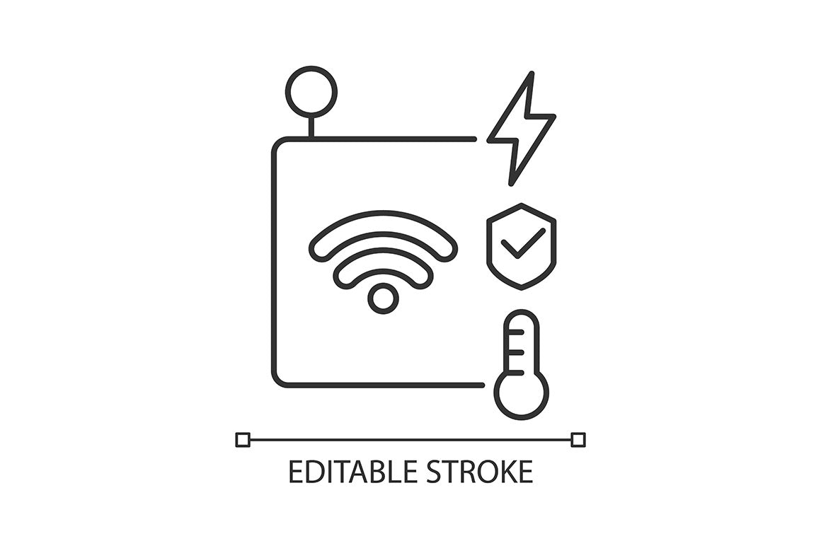 Automation linear icons set for dark and light mode