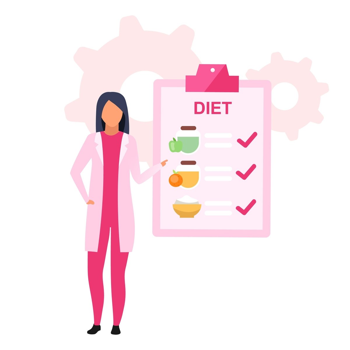 Baby weight control flat vector illustrations set