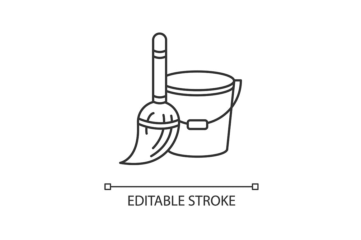 Babysitter service pixel perfect linear icons set