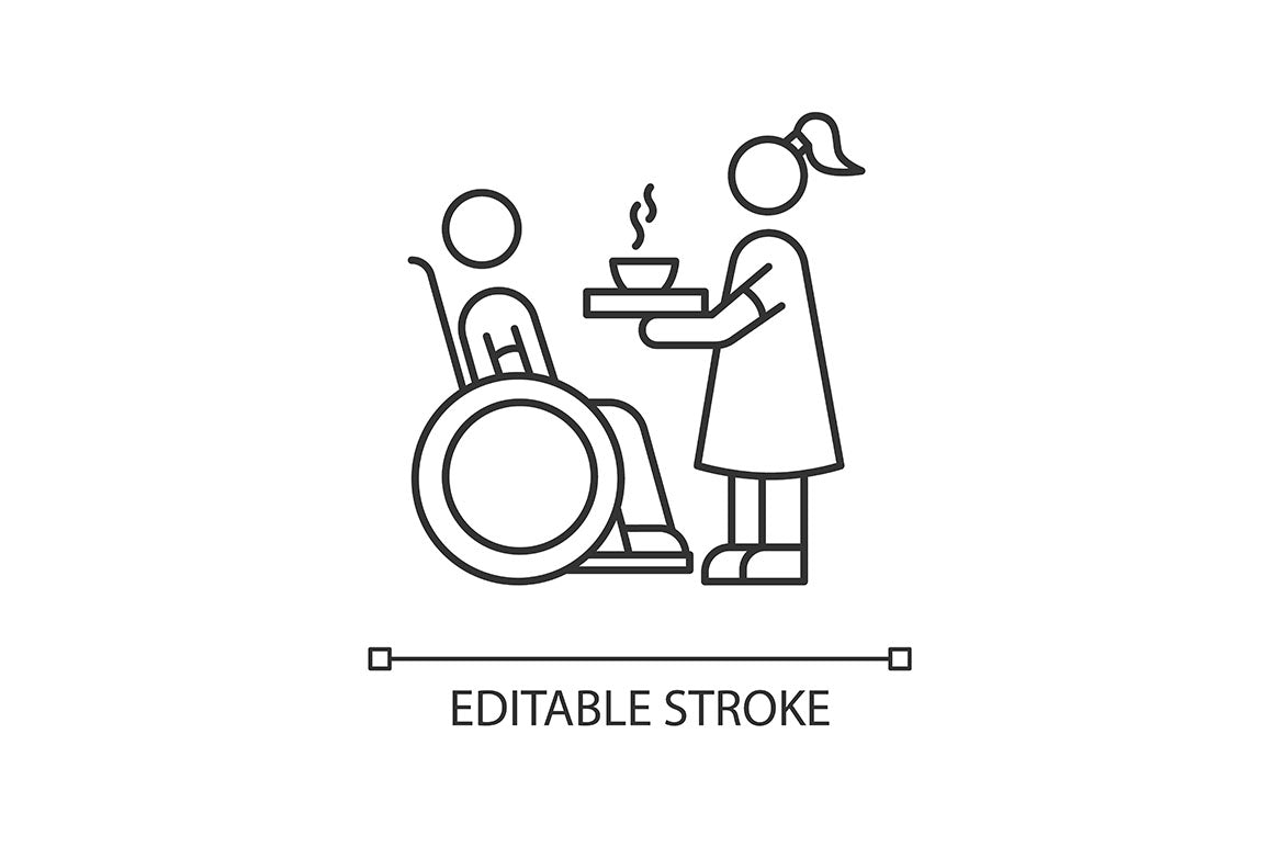 Babysitter service pixel perfect linear icons set