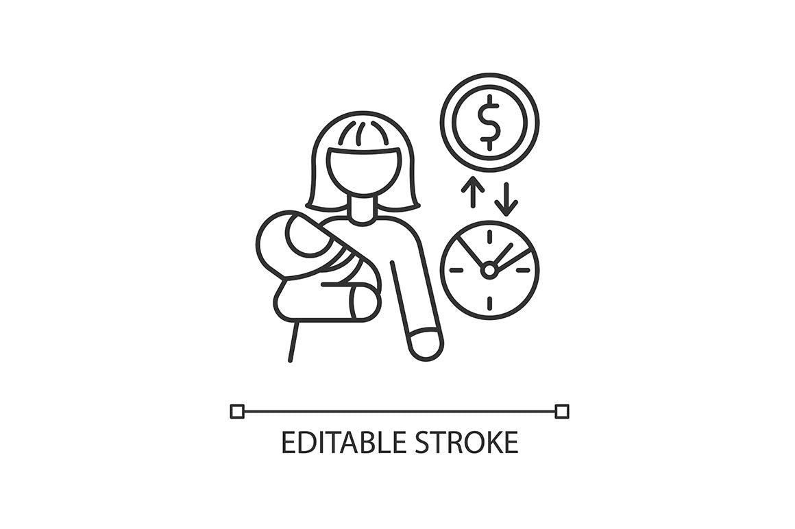 Babysitter service pixel perfect linear icons set