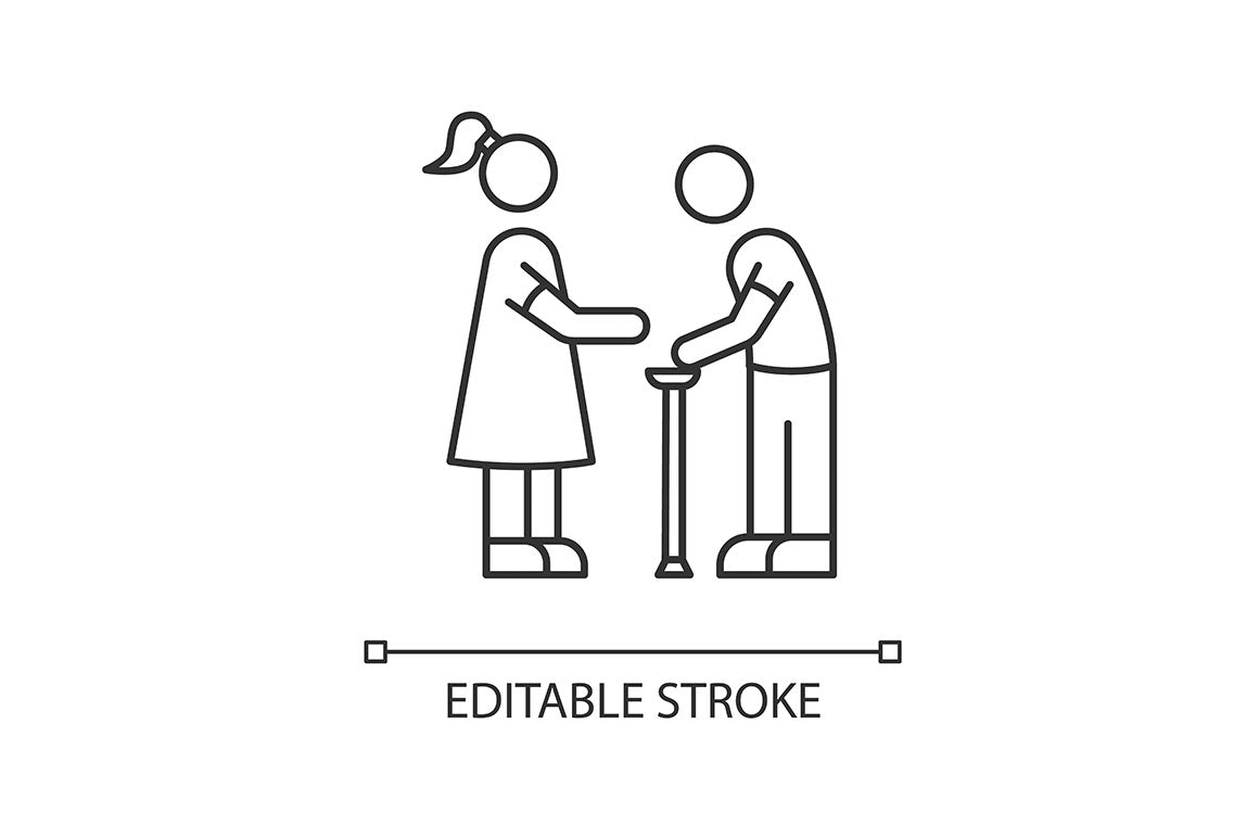Babysitter service pixel perfect linear icons set