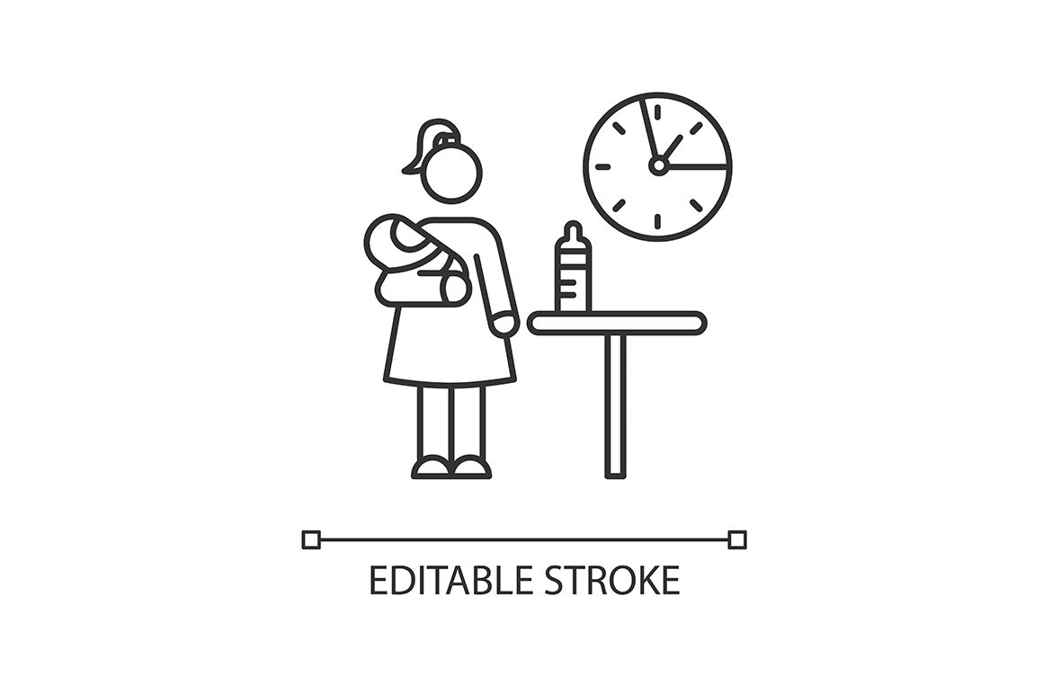Babysitter service pixel perfect linear icons set