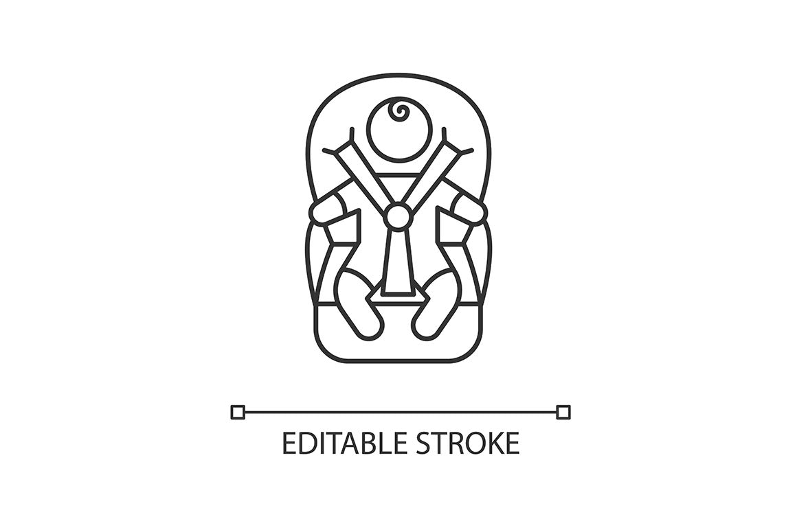 Babysitter service pixel perfect linear icons set