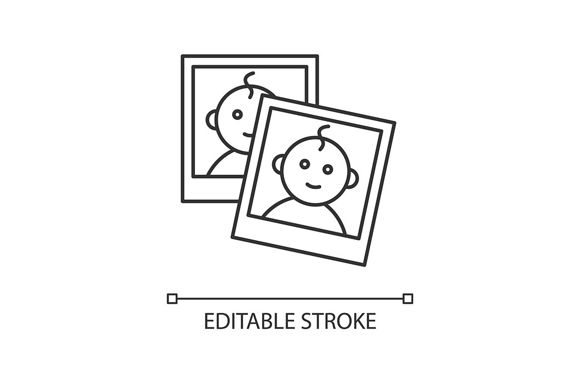 Babysitter service pixel perfect linear icons set