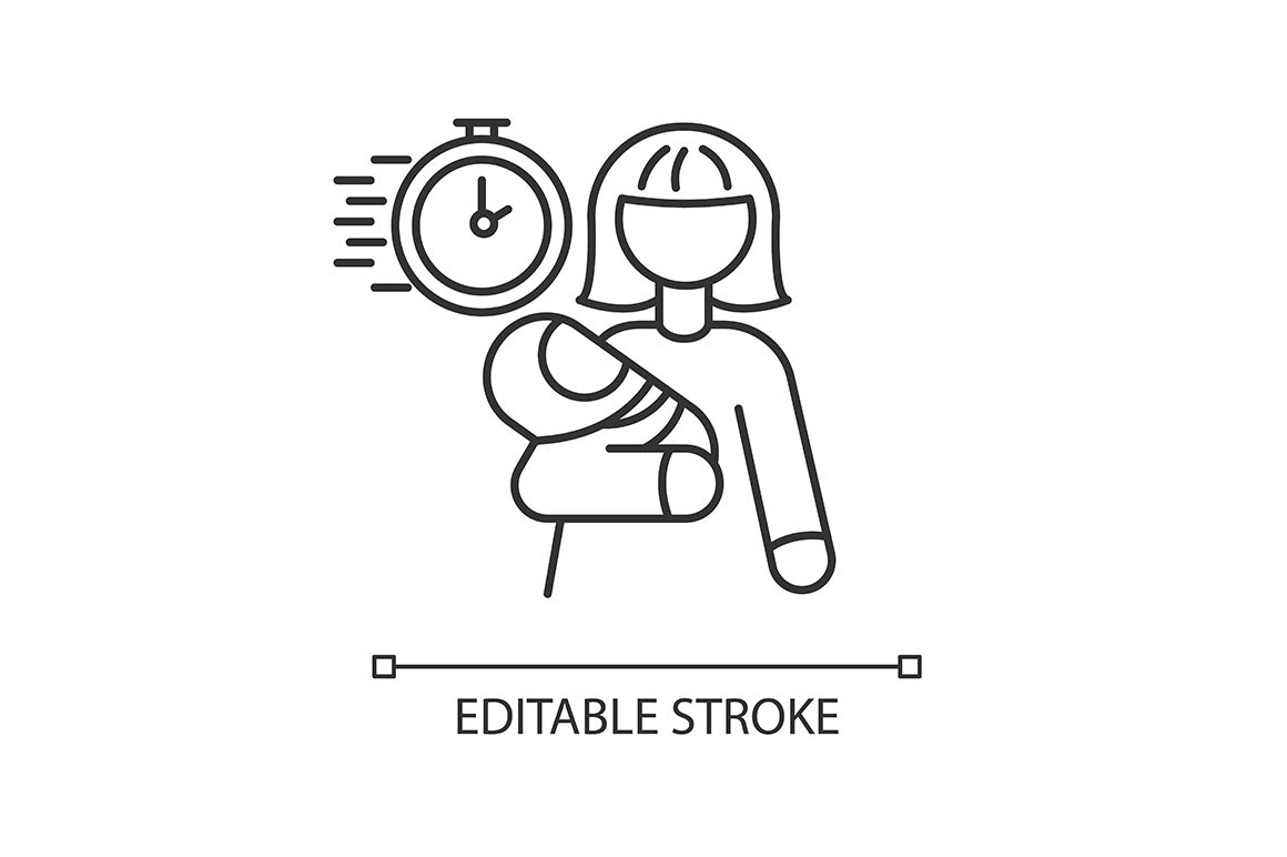 Babysitter service pixel perfect linear icons set