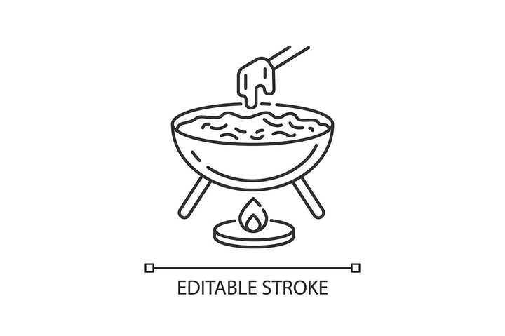 Best national dish pixel perfect linear icons set