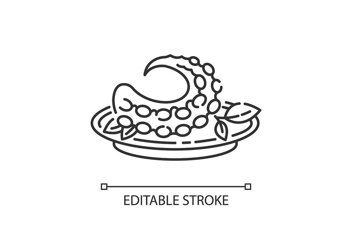 Best national dish pixel perfect linear icons set