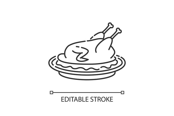 Best national dish pixel perfect linear icons set