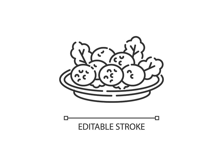 Best national dish pixel perfect linear icons set