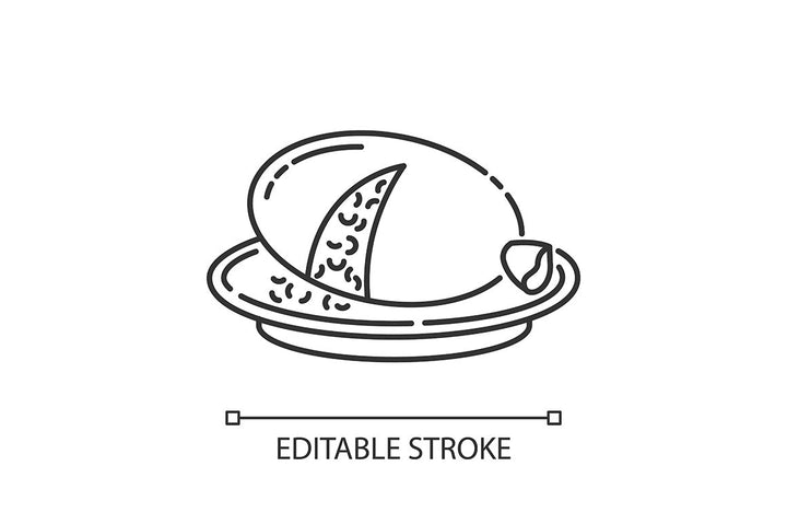 Best national dish pixel perfect linear icons set