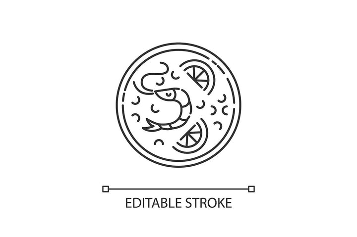 Best national dish pixel perfect linear icons set