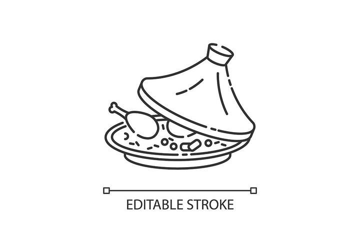 Best national dish pixel perfect linear icons set