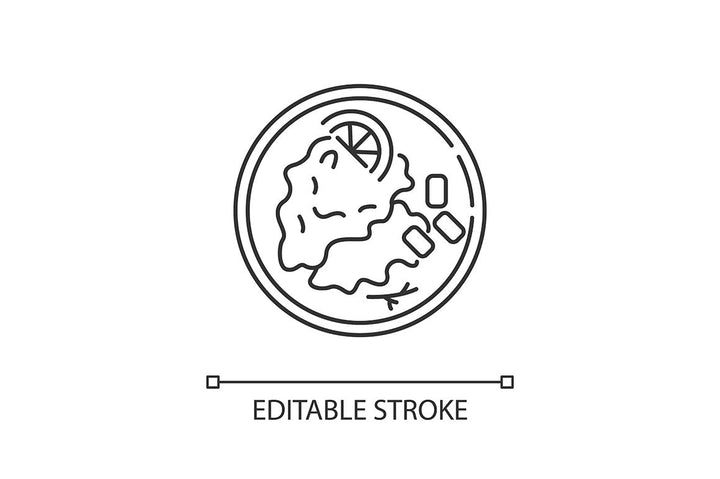 Best national dish pixel perfect linear icons set