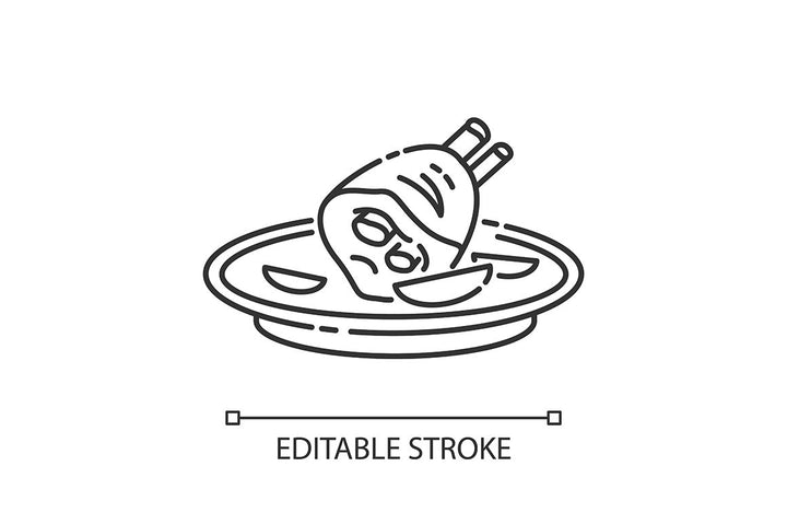 Best national dish pixel perfect linear icons set