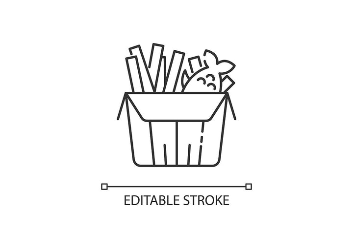 Best national dish pixel perfect linear icons set