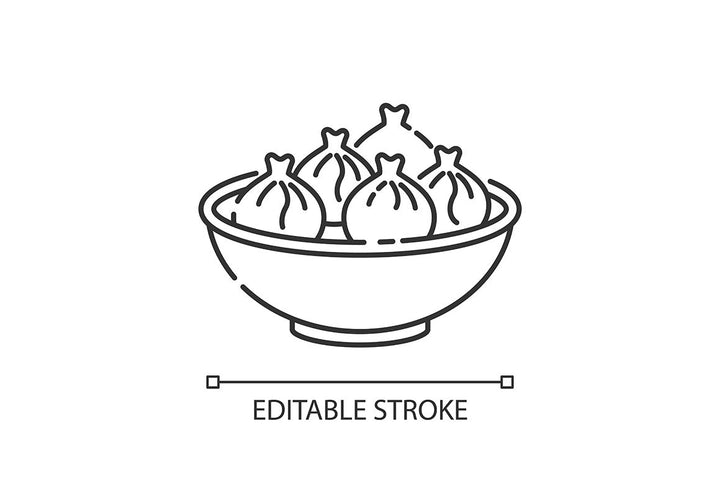 Best national dish pixel perfect linear icons set