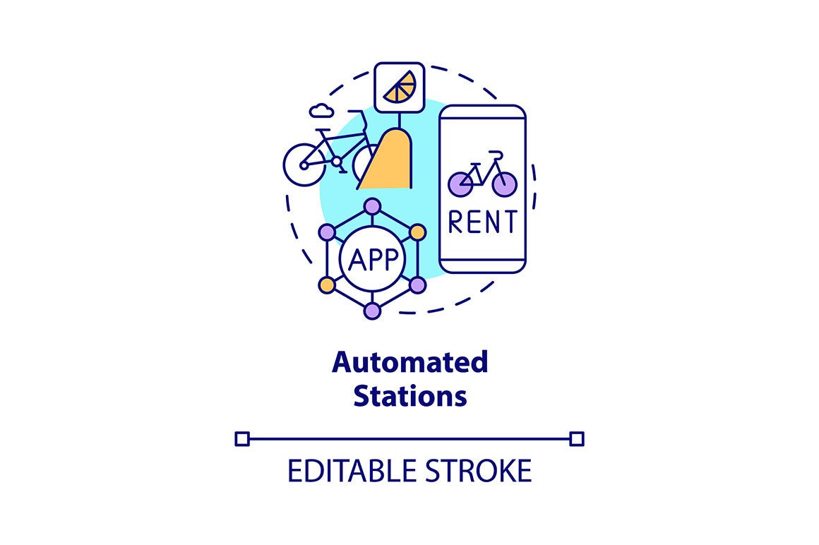 Bike and Scooter Sharing Icons Bundle