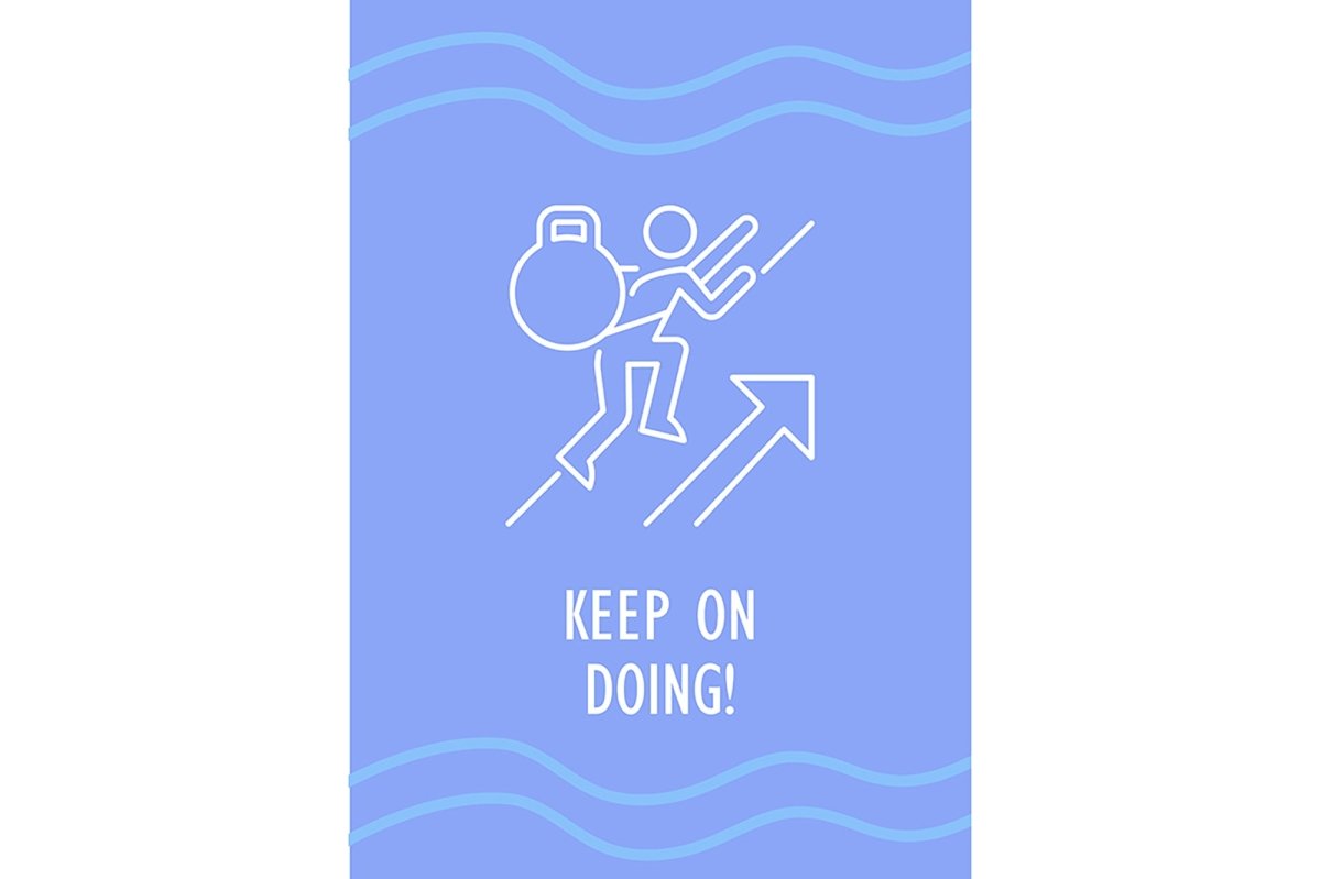 Birthday postcard with linear glyph icon set
