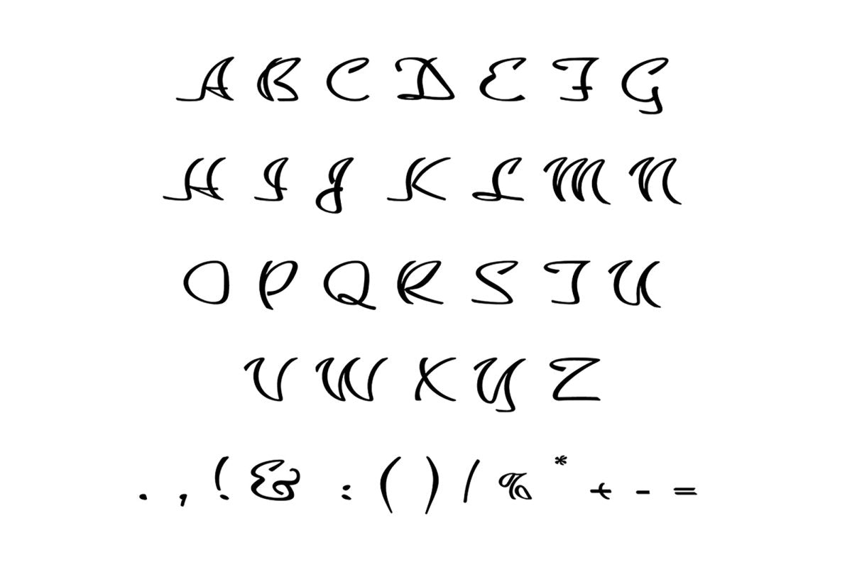 Black creative cursive alphabet bundle