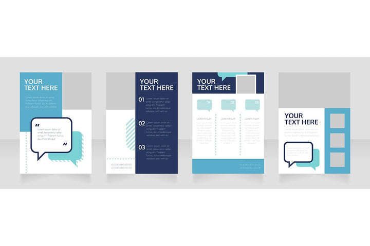 Blue Blank Brochure Layout Design