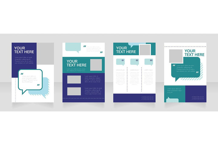 Blue Blank Brochure Layout Design