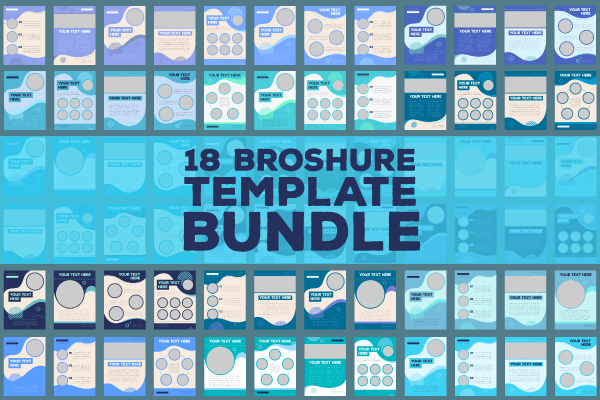 Blue Blank Brochure Layout Design