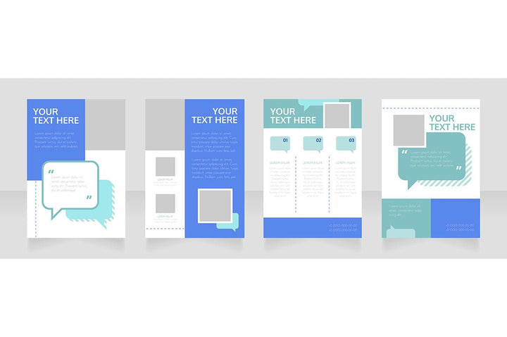 Blue Blank Brochure Layout Design