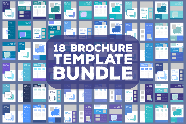 Blue Blank Brochure Layout Design