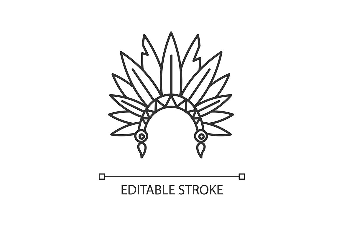 Boho style pixel perfect linear icons set
