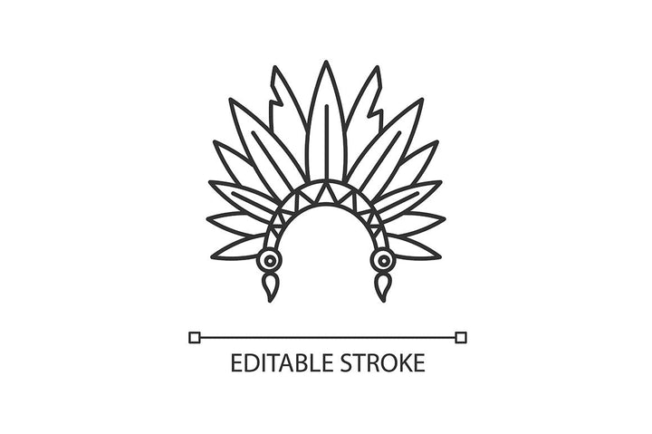 Boho style pixel perfect linear icons set