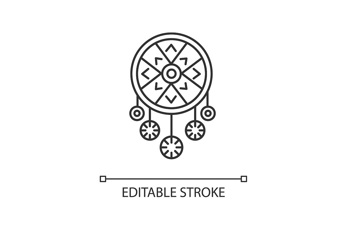 Boho style pixel perfect linear icons set