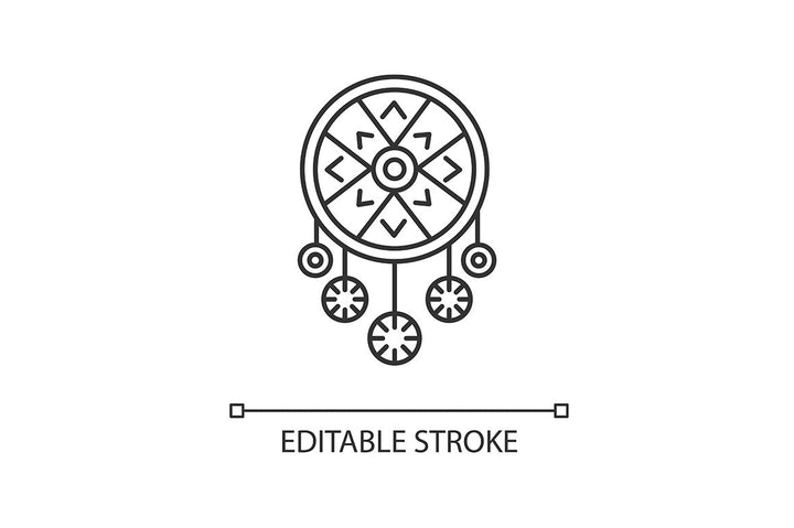Boho style pixel perfect linear icons set