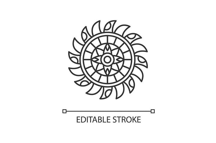 Boho style pixel perfect linear icons set