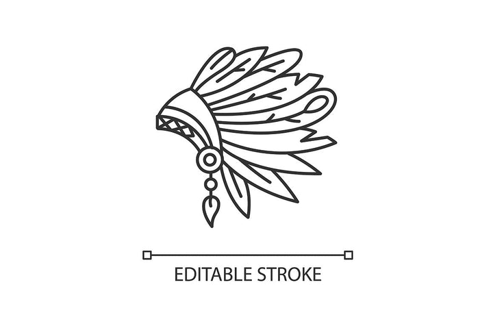 Boho style pixel perfect linear icons set