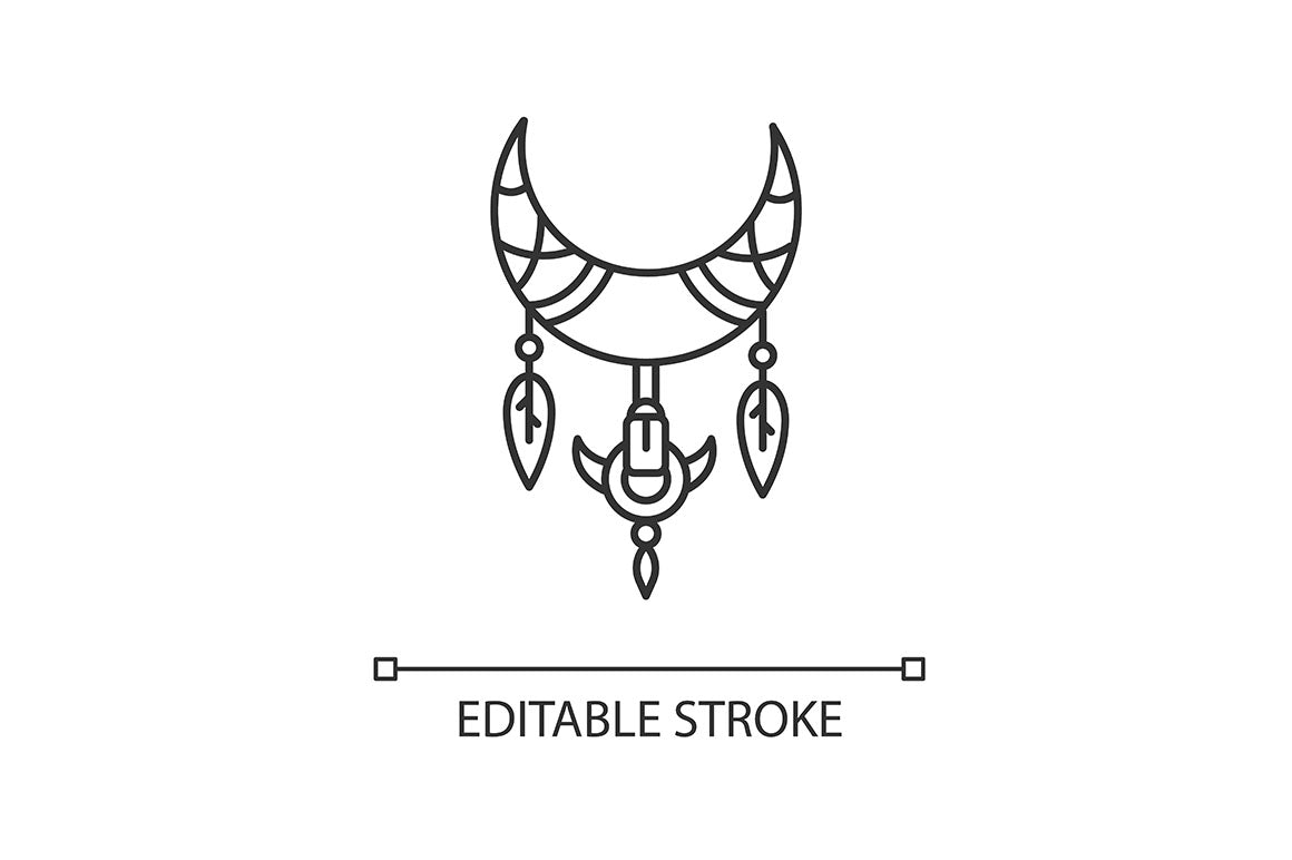 Boho style pixel perfect linear icons set