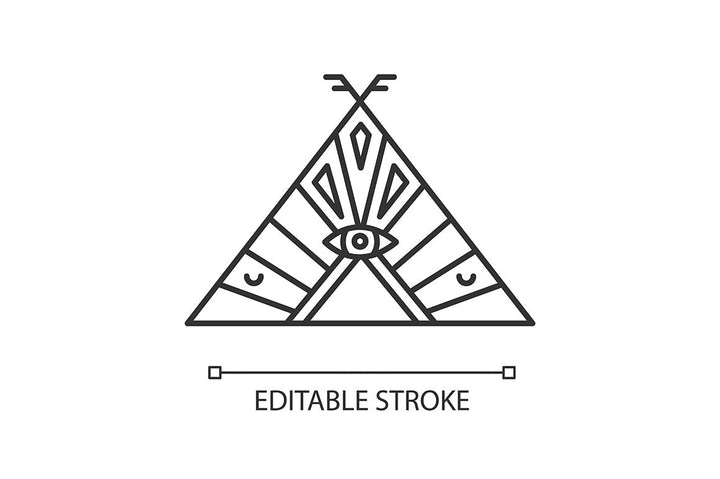 Boho style pixel perfect linear icons set