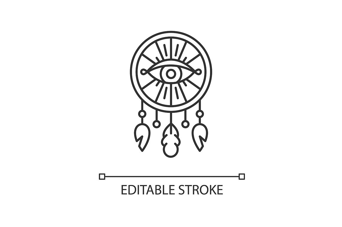Boho style pixel perfect linear icons set