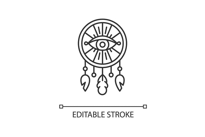 Boho style pixel perfect linear icons set